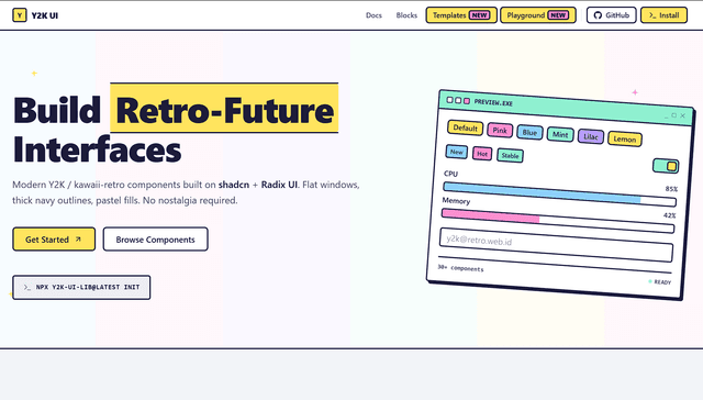 Y2KUI — Component Library